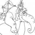 Как приятно прокатиться на слоне. Раскраски для детей с Алладином.