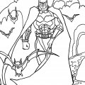 Супергерой с друзьями идет на врага. Детские раскраски с Бэтменом.