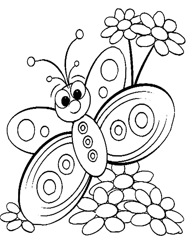 Распечатать раскраски с бабочками на принтере