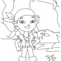 Маленькая девочка-пиратка ищет клад. Раскраски для детей с пиратами.
