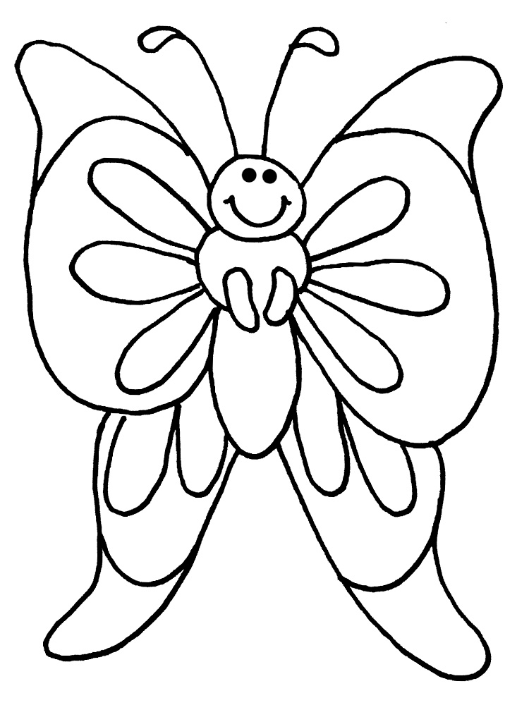 Разукрасим с ребенком прелестную бабочку. Детские раскраски с бабочками.