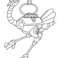 Робот - страус умеет сражаться. Детские раскраски с Астробоем.