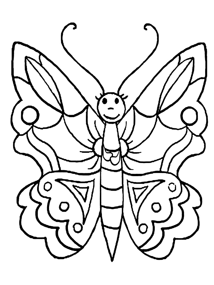 Раскрасим с ребенком чудо-бабочку. Раскраски для детей с бабочками.