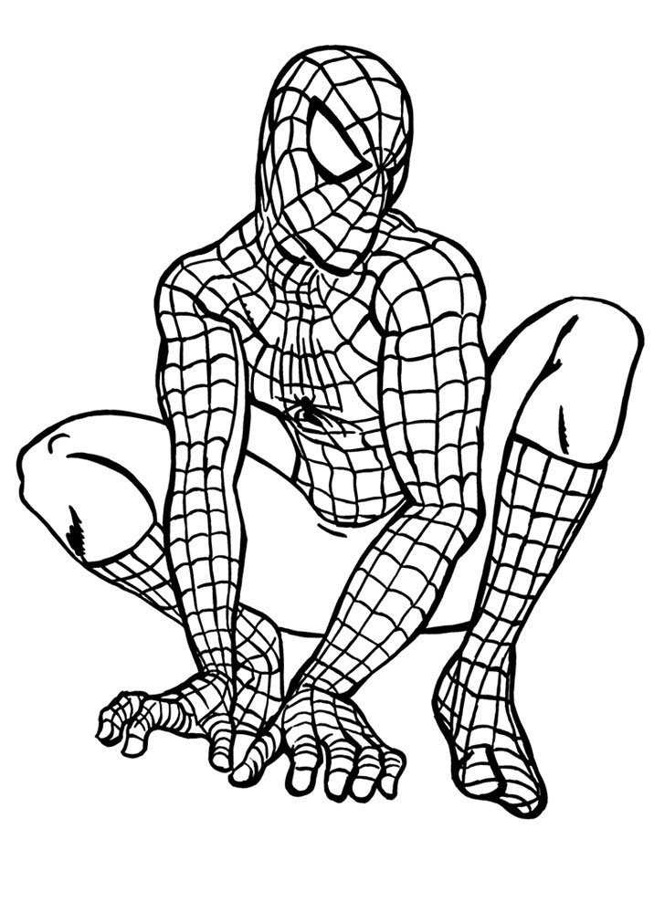 Свои способности человек-паук направляет на защиту слабых. Раскраски для мальчиков с супер героями.