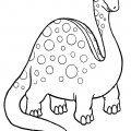 Пятнистый динозаврик улыбается. Детские раскраски с динозаврами.