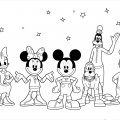 Детские картинки клуб Микки Мауса для раскрашивания