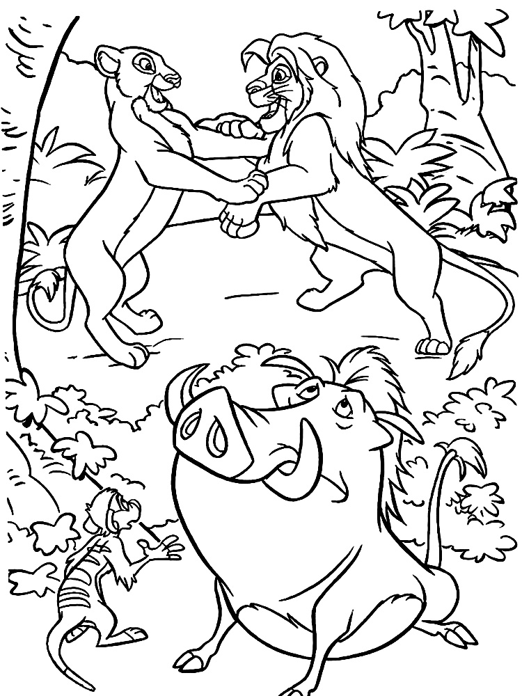 Детские картинки-раскраски Король лев для мальчиков и девочек