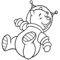 Милый Винни - космонавт. Детские раскраски с космонавтами.