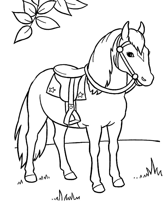 Печатайте раскраски с лошадьми для мальчиков и девочек