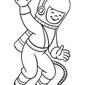 Космонавт вышел в космос. Раскраски для детей с космонавтами.