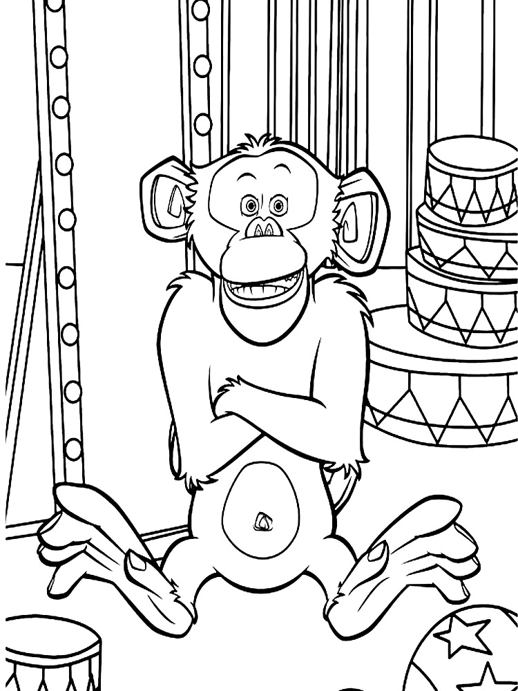 Веселая обезьянка любит веселить народ.