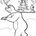 Скоро праздник. Раскраски для мальчиков и девочек с Машей и медведем.