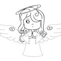 необычный ангелочек расправил свои воздушные крылышки.