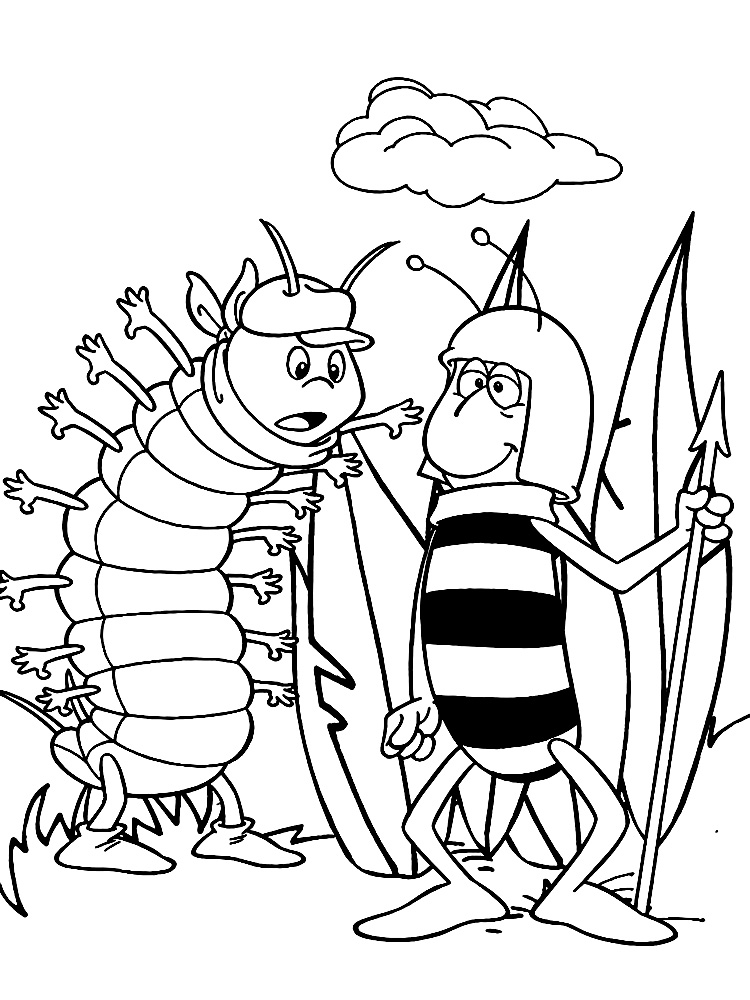 Рисуем и разукрашиваем пчелку Майю. Детские картинки и раскраски