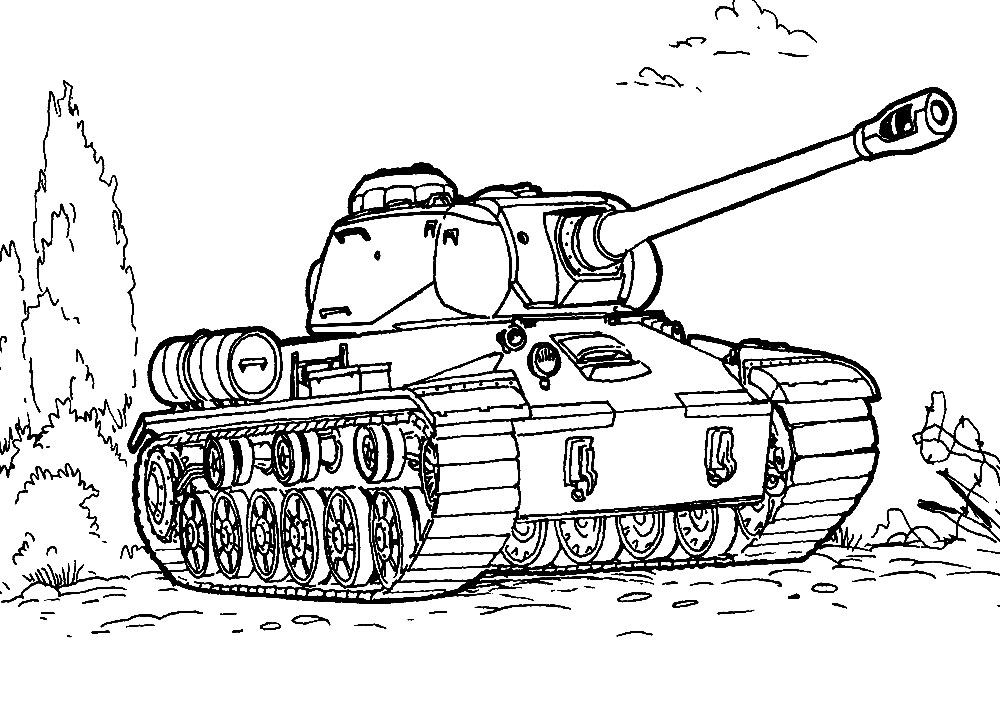 Черно-белые картинки с танками для малышей