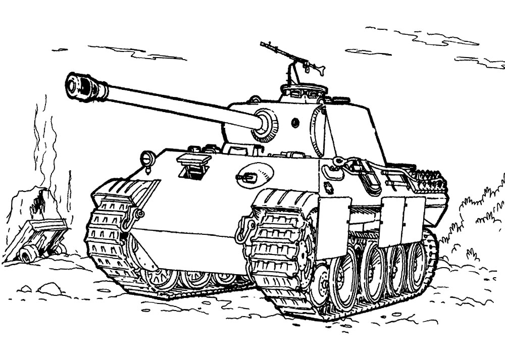 Детские раскраски с танками