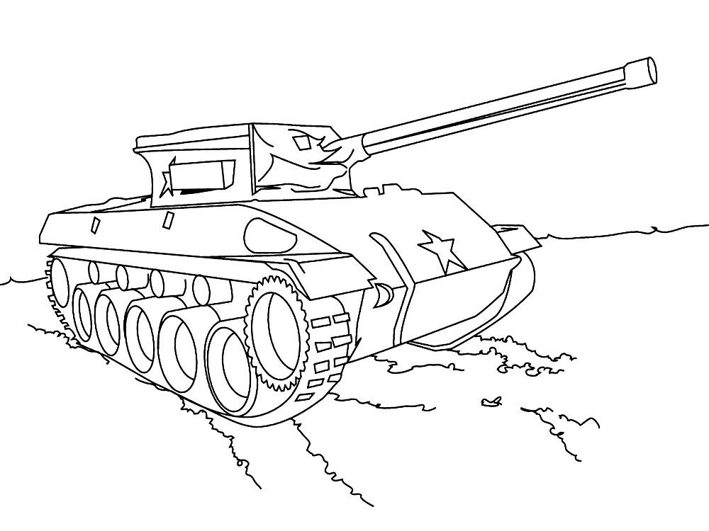 Сильная машина. Раскраски для детей с танками.