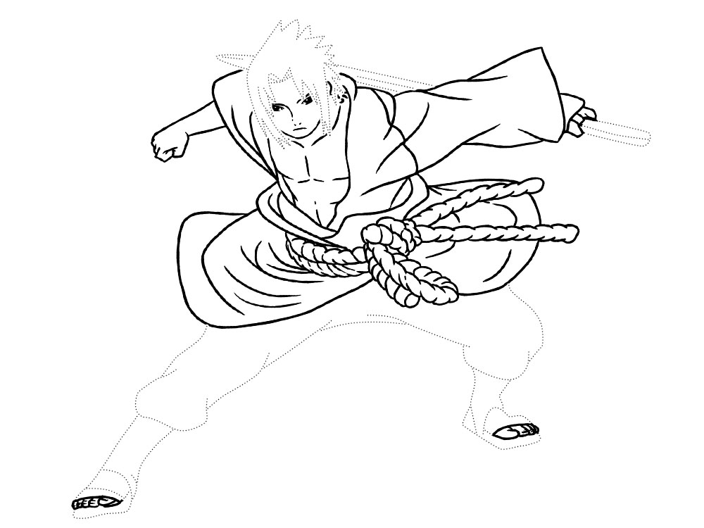 Смелый и отважный Саске Учиха учится боевому искусству.
