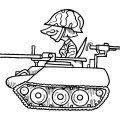 Смешной танкист. Раскраски для детей с танками.