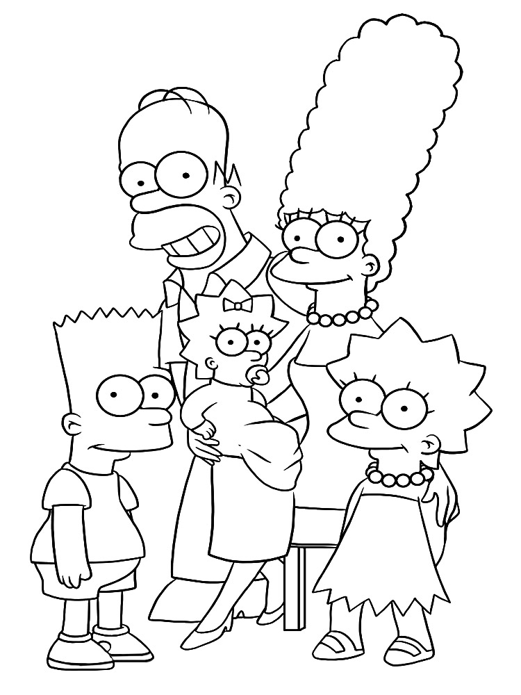 Собралась дружная и веселая семейка Симпсонов.