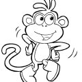 Веселая и симпатичная обезьянка танцует. Детские раскраски с обезьянкой.
