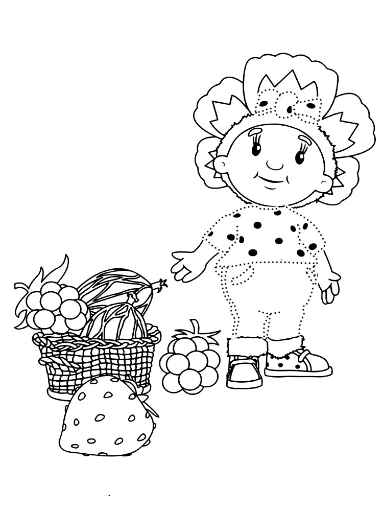 Фифи Незабудка собирает урожай со своего любимого огородика.