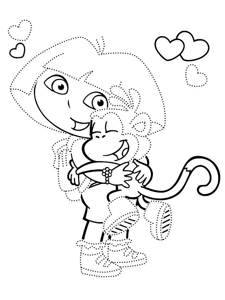 Даша-следопыт рада встрече со своим любимцем - обезьянкой.