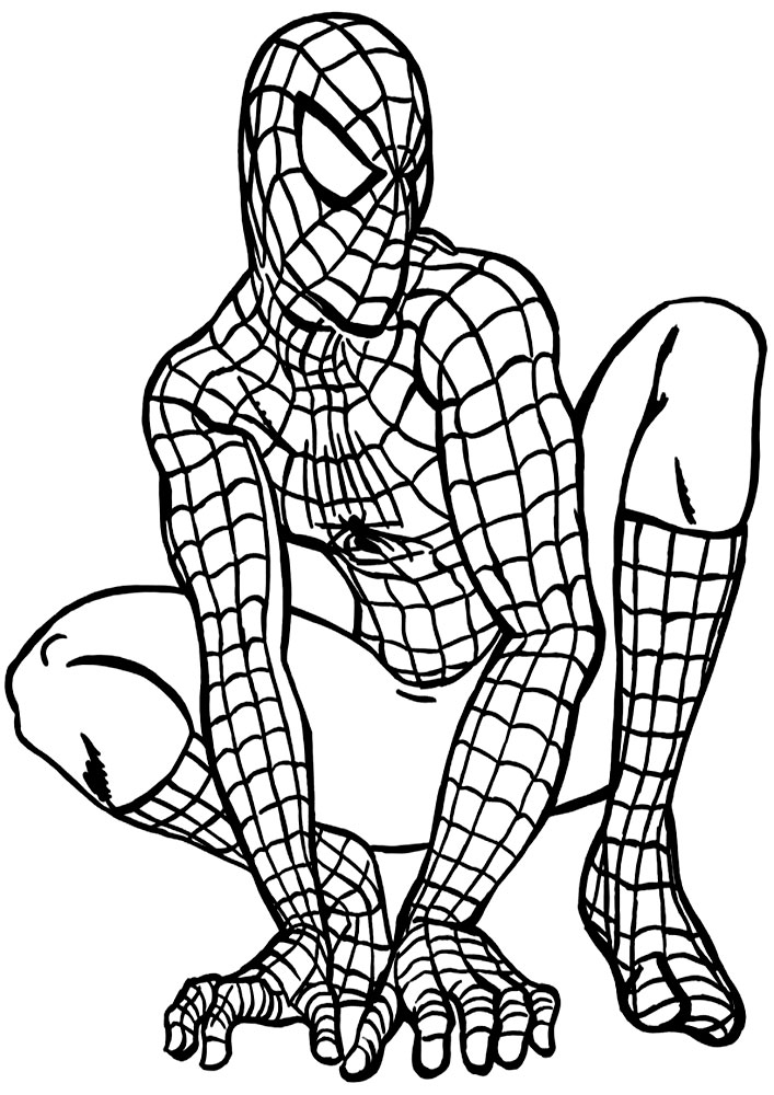 Человек - паук готов помочь. Раскраски для детей с человеком - пауком.
