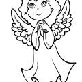 Необыкновенно красивый ангелочек желает вам здоровья. Раскраски для детей с ангелочками.
