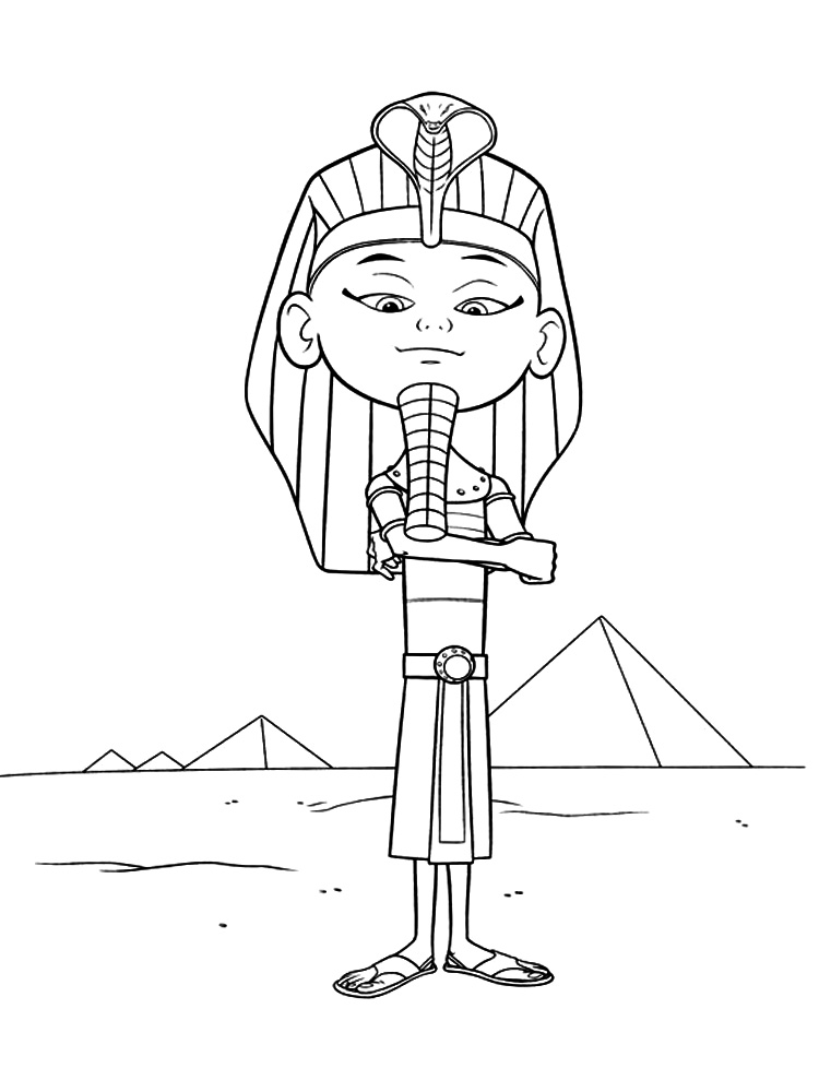 Прекрасный Тутанхамон. Раскраски для мальчиков и девочек с Пибоди и Шерман.