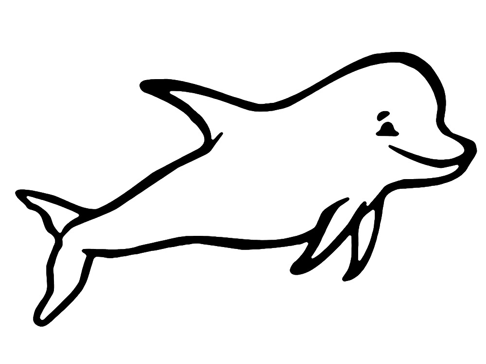 Распечатать раскраски для самых маленьких с дельфинами