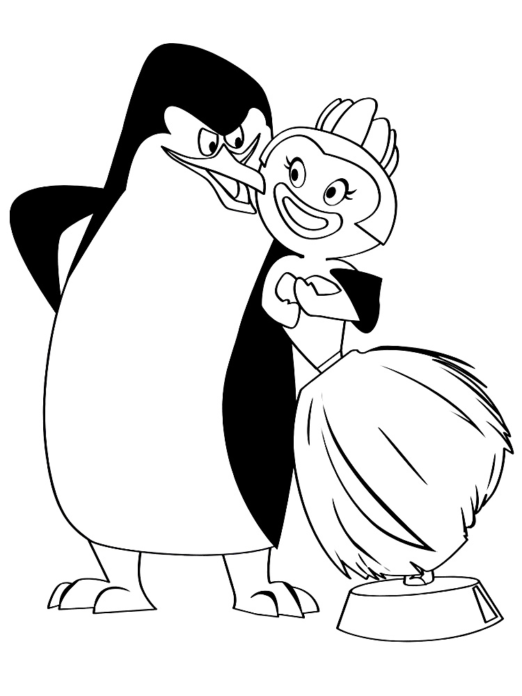 Черно-белые картинки с пингвинами в помощь мамам, для развития малышей