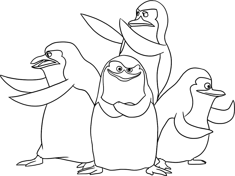 Распечатать раскраски для самых маленьких с пингвинами