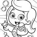 Картинки-раскраски для детей Гуппи и пузырьки