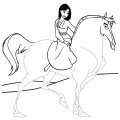 Красотка Мулан очень любит кататься на своей любимом коне.
