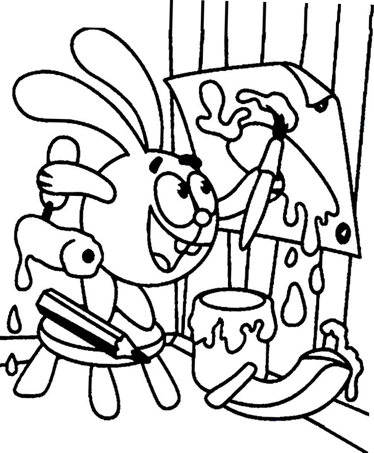 Знаменитый художник - смешарик Крош. Детские раскраски с Крошем.