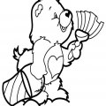 Забавный медвежонок хочет поиграть. Раскраски для детей с мишками.