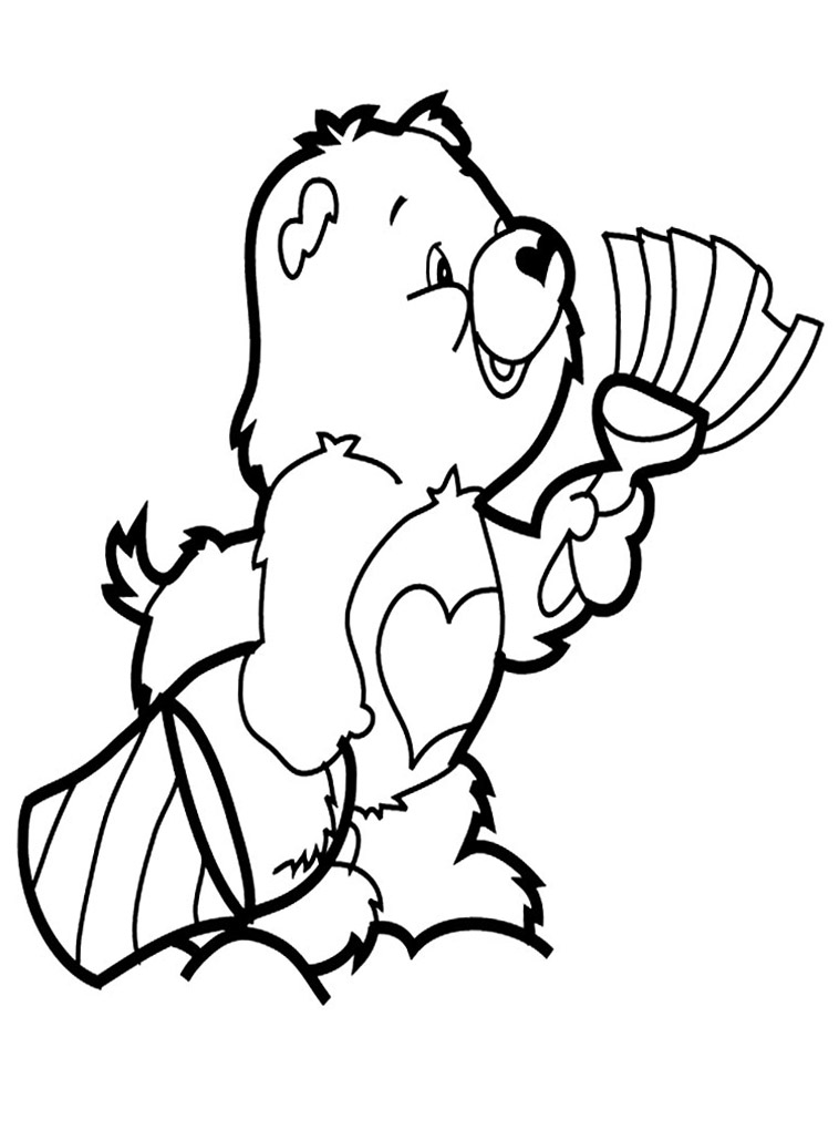 Забавный медвежонок хочет поиграть. Раскраски для детей с мишками.
