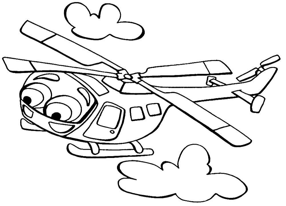 Печатайте картинки-раскраски с вертолетами
