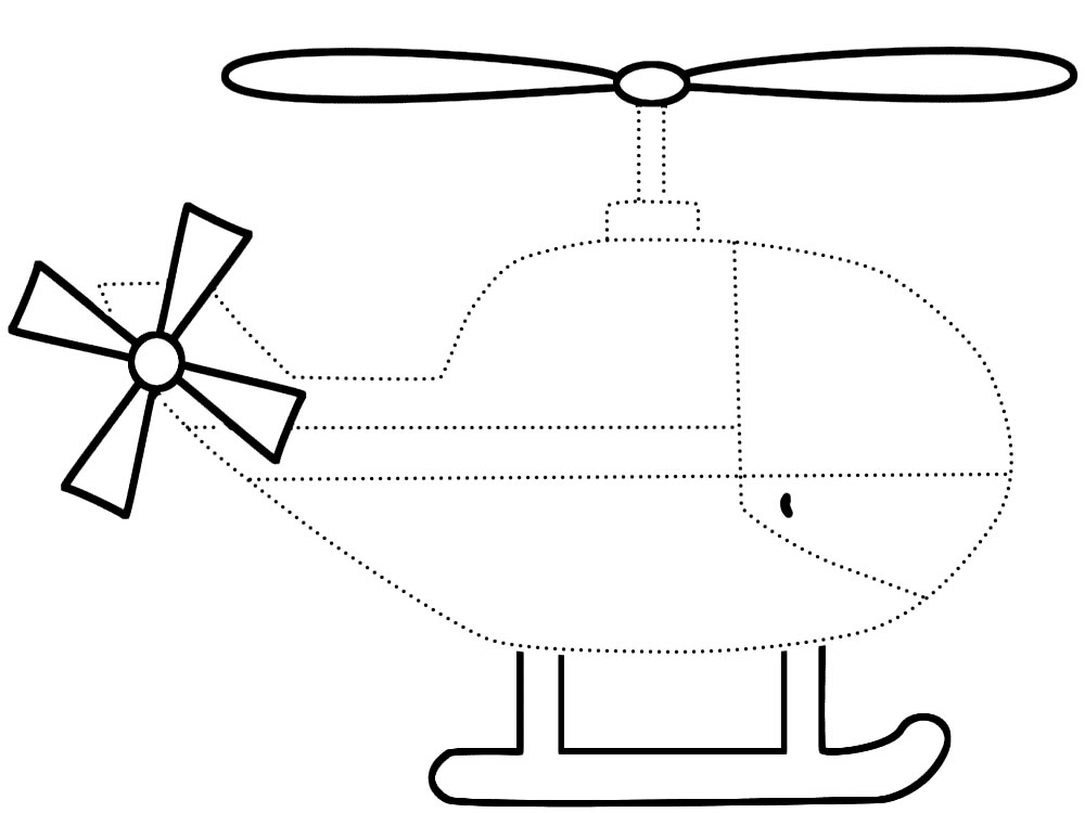 Вертолетик стоит на взлетной полосе.