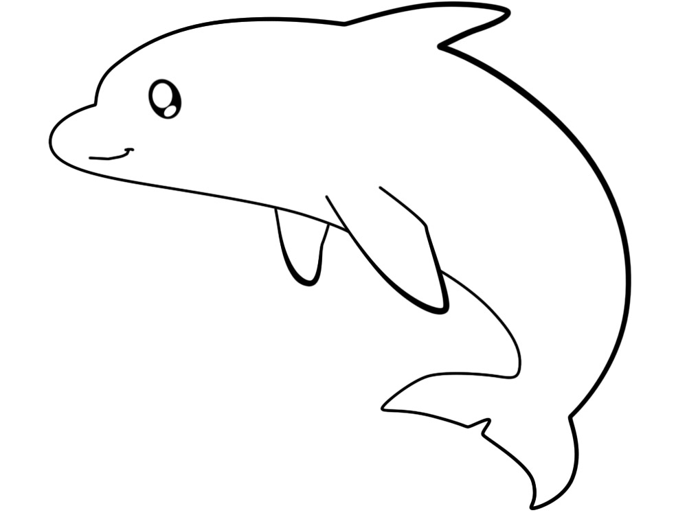 Грациозный дельфин. Раскраски для детей с дельфинами.